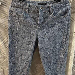 Signature Studio Navy and White Floral Dot Skinny Jeans